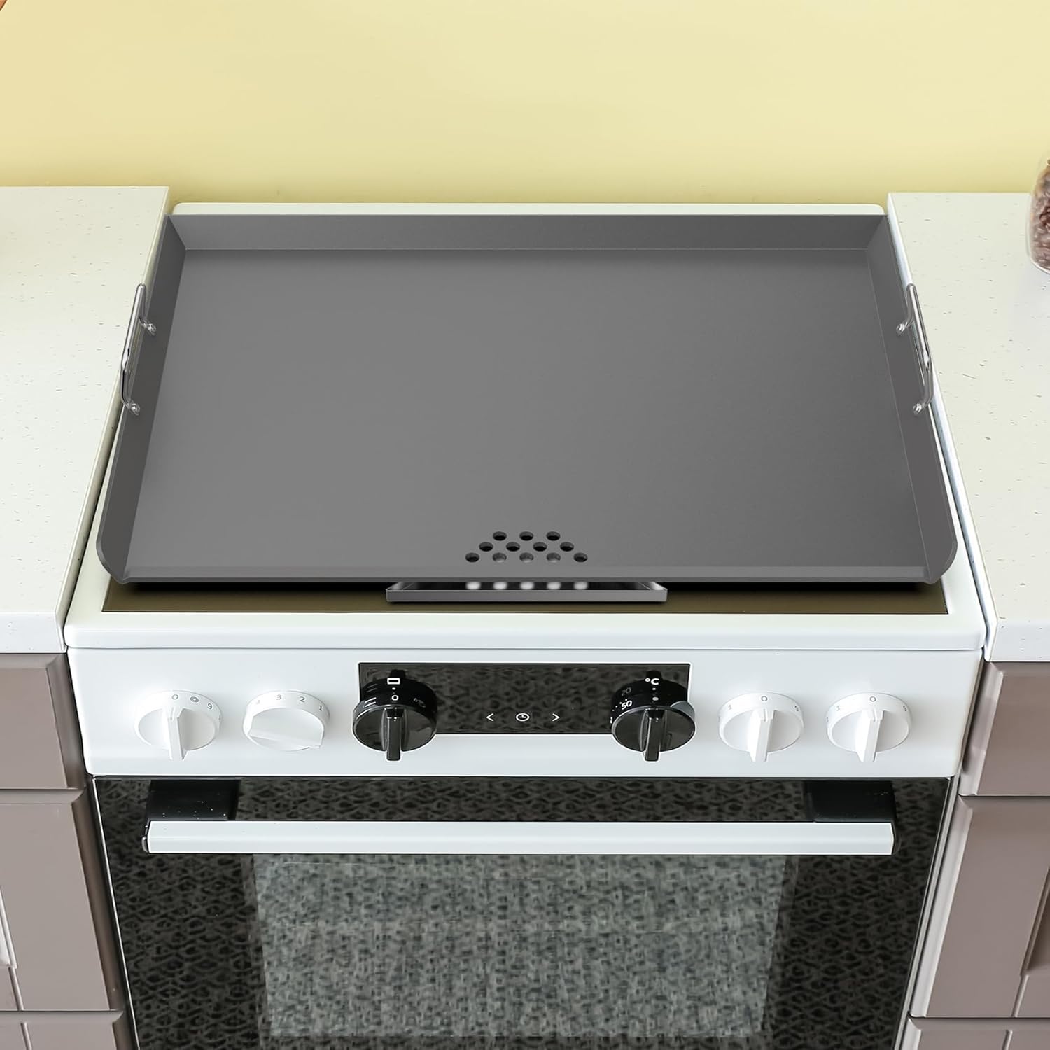 Stanbroil Flat Top Griddle for Standard 30' Ranges with Gas/Radiant Glass Ceramic/Electric Coil Cooktops, Includes 2 Drip Trays and 4 Spacers