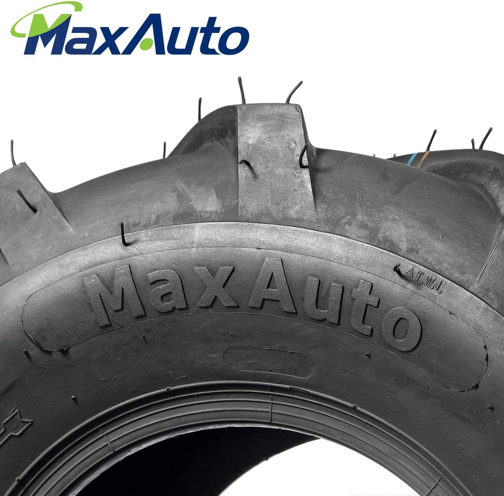 MaxAuto 18x9.50-8 Lawn Mower Tires, 18x9.50x8 Ag Farm Tractors Tires, 18-9.50-8 Super Lug Garden Tractor Tires, 6Ply Tubeless, 1320lbs Capacity, Set of 2