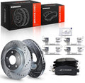 A-Premium 11.65 inch(295.91 mm) Front Drilled and Slotted Disc Brake Rotors + Ceramic Pads Kit Compatible with Select Nissan Models - Altima 2014 2015 2016 2017 2018 2019, 6-PC Set
