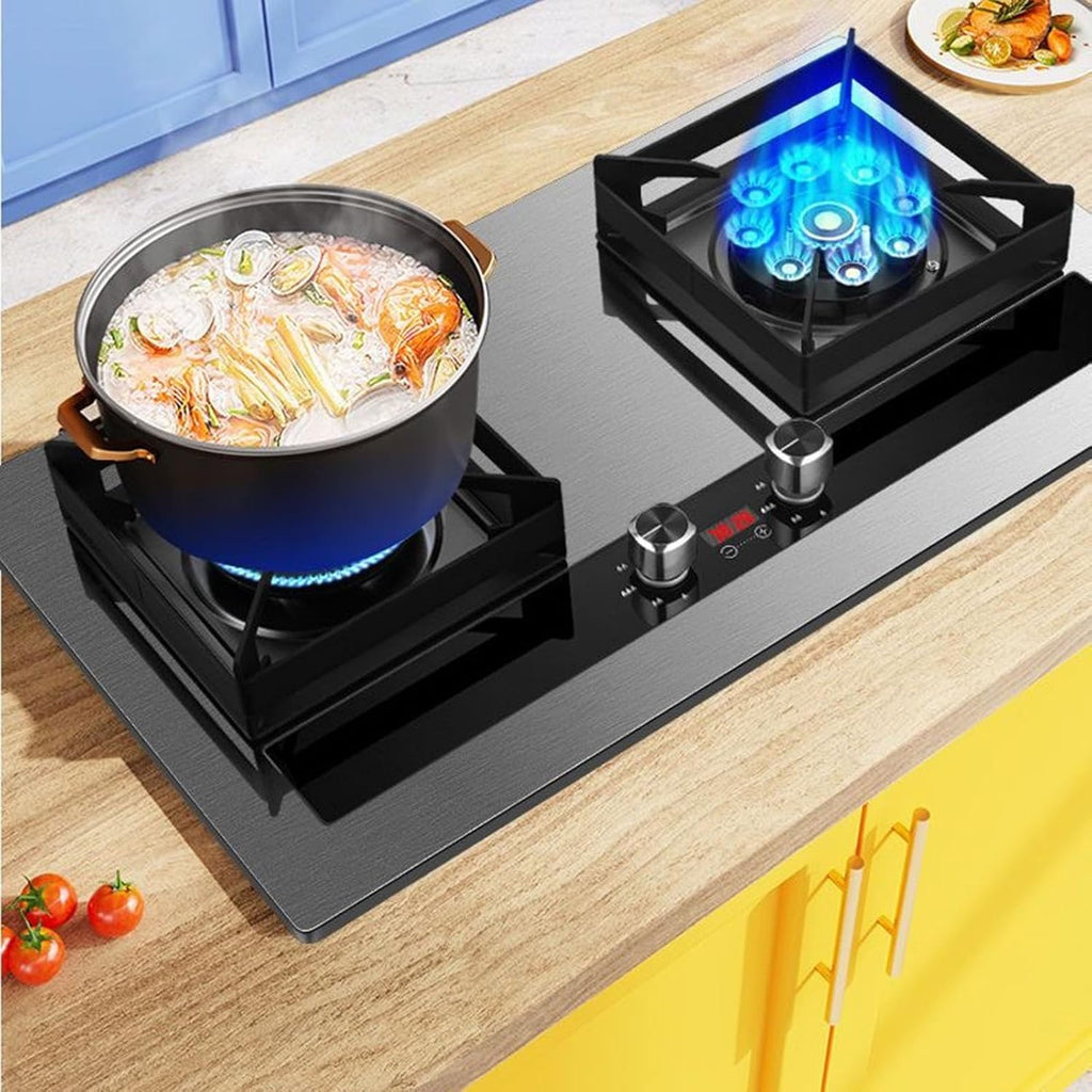 NIKKHO Gas Stove,NG/LPG Convertible,Stainless Steel 2 Burners Gas Stoves Cooktop with Thermocouple Protection Gas Cooktop,Suitable for Apartments,Indoor,5.2KW/17742.4BTU (Color : NG), 54768