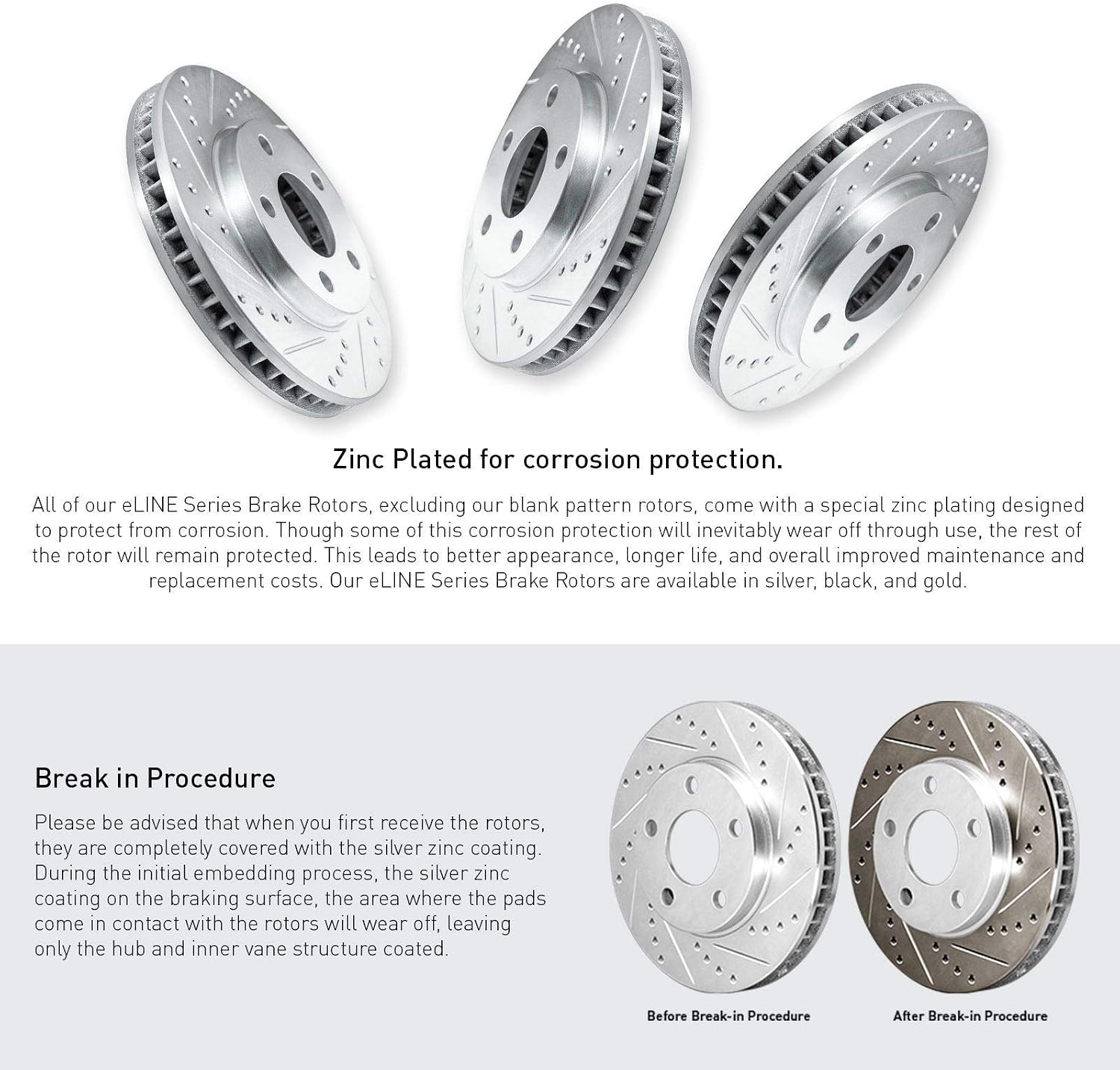 R1 Concepts Front Brake Kit Fits 2014-2015 Acura ILX; 2003-2012 Honda Accord; 2013-2015 Honda Civic; 2002-2004 Honda CR-V| Ceramic Brake Pads and Drilled Slotted Brake Rotors| 11.1' Front