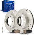 KAX Front Brakes and Rotors for Toyota 4Runner 1996-2002, Tacoma 1995-1998, 2004, Drilled and Slotted Vented Brake Rotor Ceramic Brake Pad Replacement (#31165+D436, 11.67inch, 296.5MM)