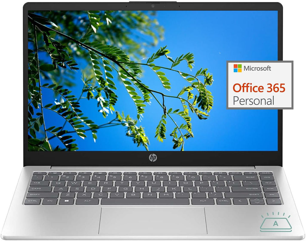 HP 14' FHD Ultra Light Student Laptop, Intel 4-Core N200 Processor, 16GB RAM, 1TB SSD +128GB UFS, 1 Year Office 365, Backlit Keyboard, Wi-Fi 6, Webcam, HDMI, Type-C, Windows 11, w/BWE Accessories