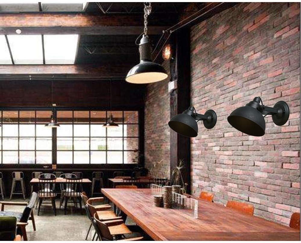 LED Indoor Wall Light, Retro Industrial Wall Sconce Single Head Adjustable Black Baking Paint Wrought Iron Wall Illumination Hollow Lampshade Brushed Nickel Bathroom Wall Lantern for Bedro