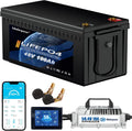 48V Lithium Battery Golf Cart Batteries Kit with Smart 200A BMS 58.4V 18A Charger Touch Monitor & Mobile APP 10000 Rechargeable Cycles 48V 100Ah LiFePO4 Battery for Solar RV and Off Grid Applications