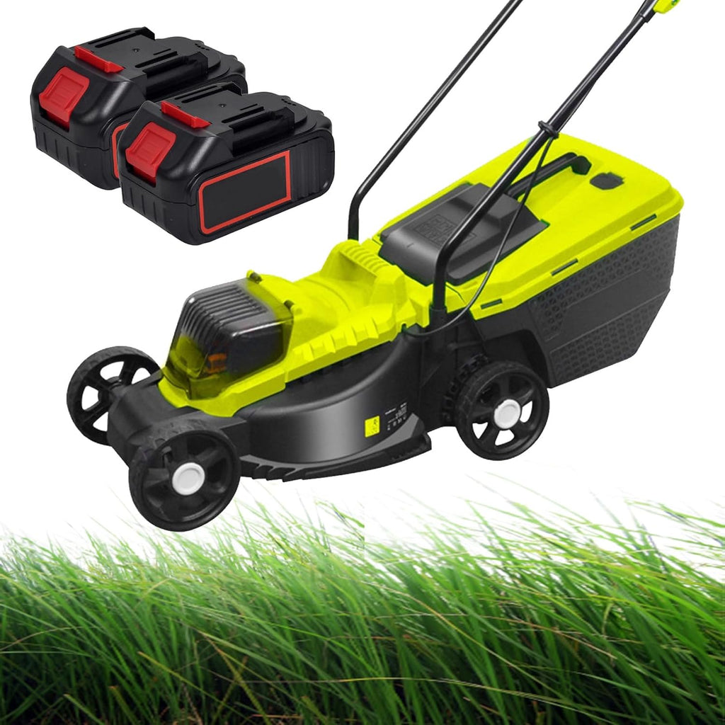 40V 13' Electric Lawn Mower for Small Yards, Battery Powered Push Lawnmower with 35L Grass Box, 33 cm Cutting Width, 3 Adjustable Heights