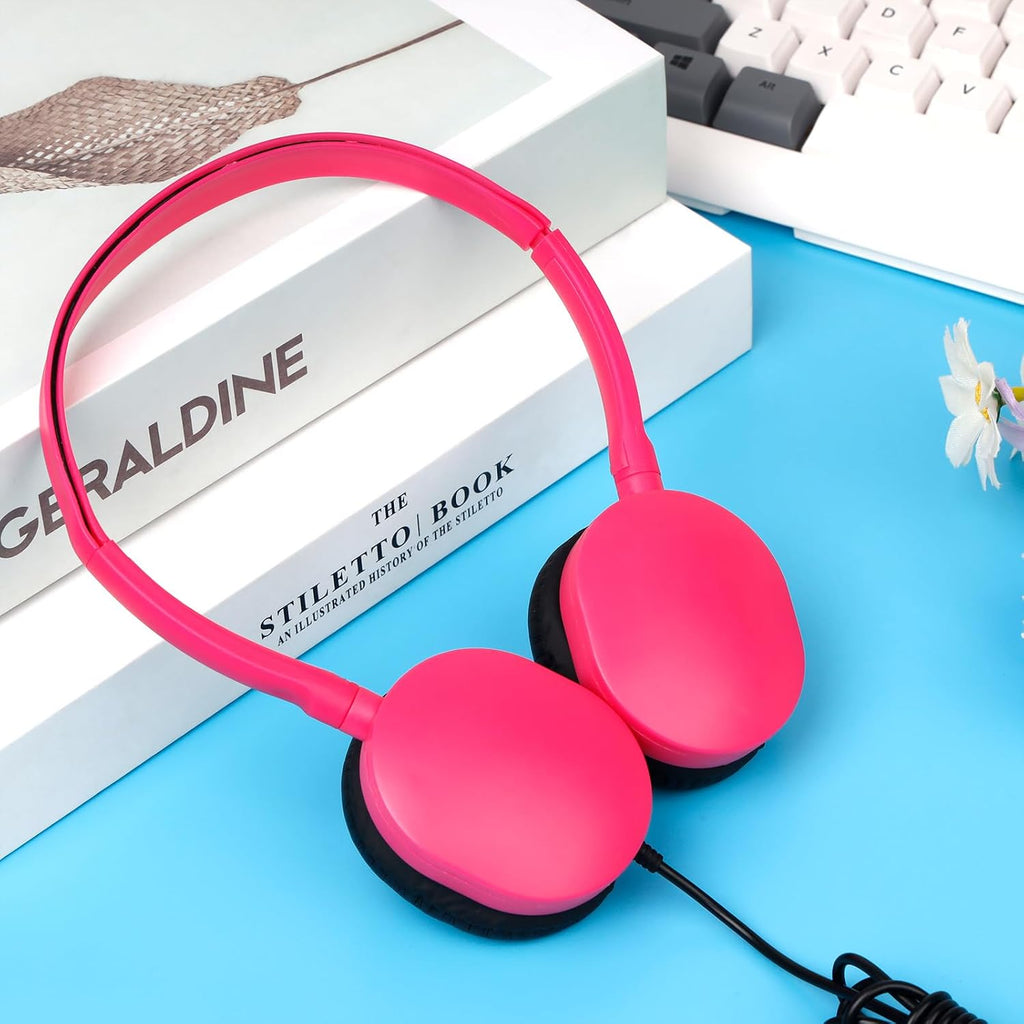 Headphones Bulk 100 Pack for School Classroom Student Computer Earphones Class Set of Headphones for Students Online Lesson and Testing (10 Colors)