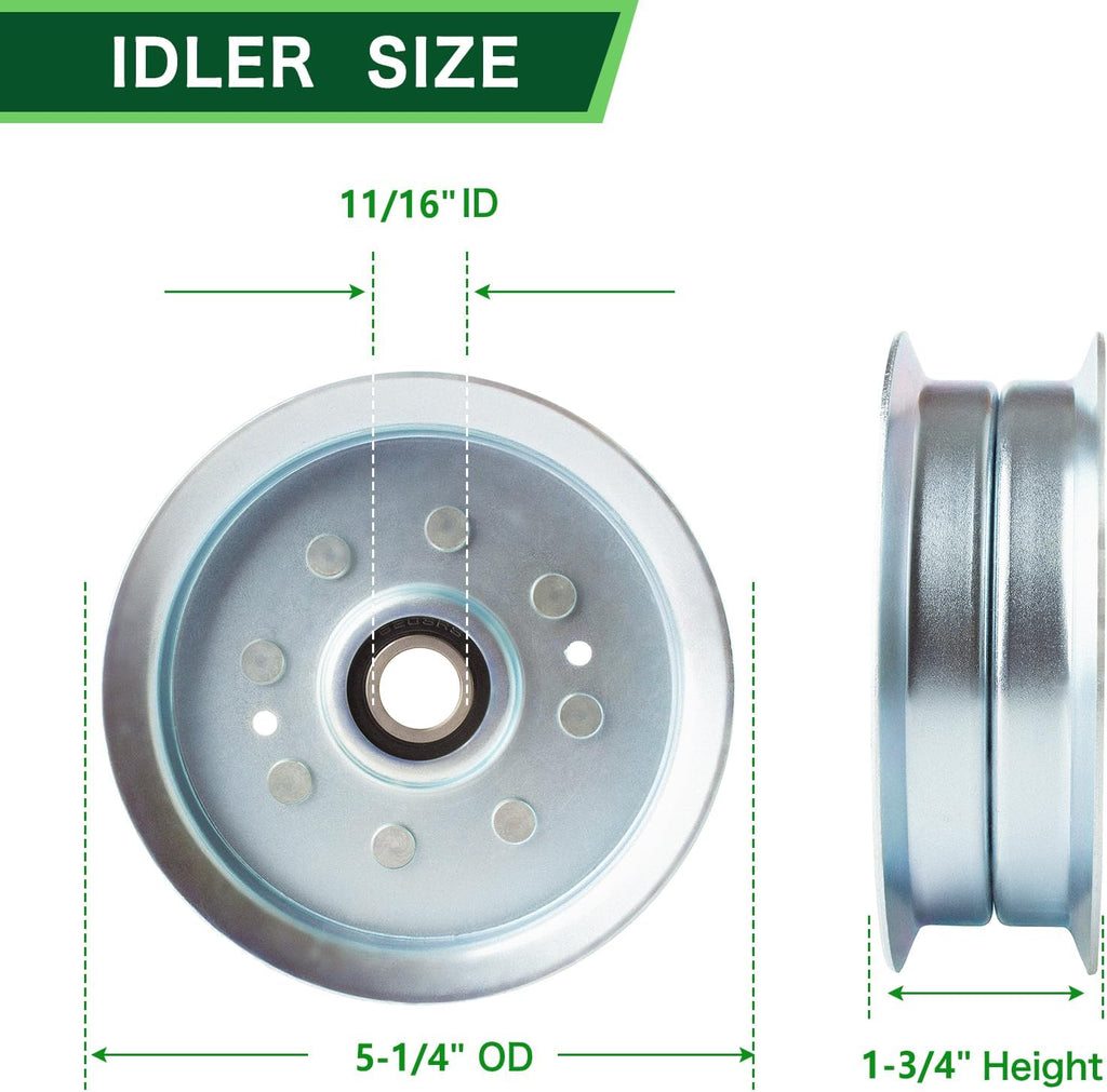 54 inch Lawn Mower Deck Rebuild Kit Fit for Troy Bilt MTD Cub Cadet RZT-L54 ZT1-54 XT1-ST54 XT2-54 Includes(3)Spindles 918-06978(3) Blades 942-05056(3)Idler GY22082 756-04511B(4)Deck Wheel 734-04155