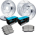 R1 Concepts Front and Rear Brake Kit| Ceramic Brake Pads and Drilled Slotted Brake Rotors| WGWN2-31066 | 12.3' Front & 11.8' Rear