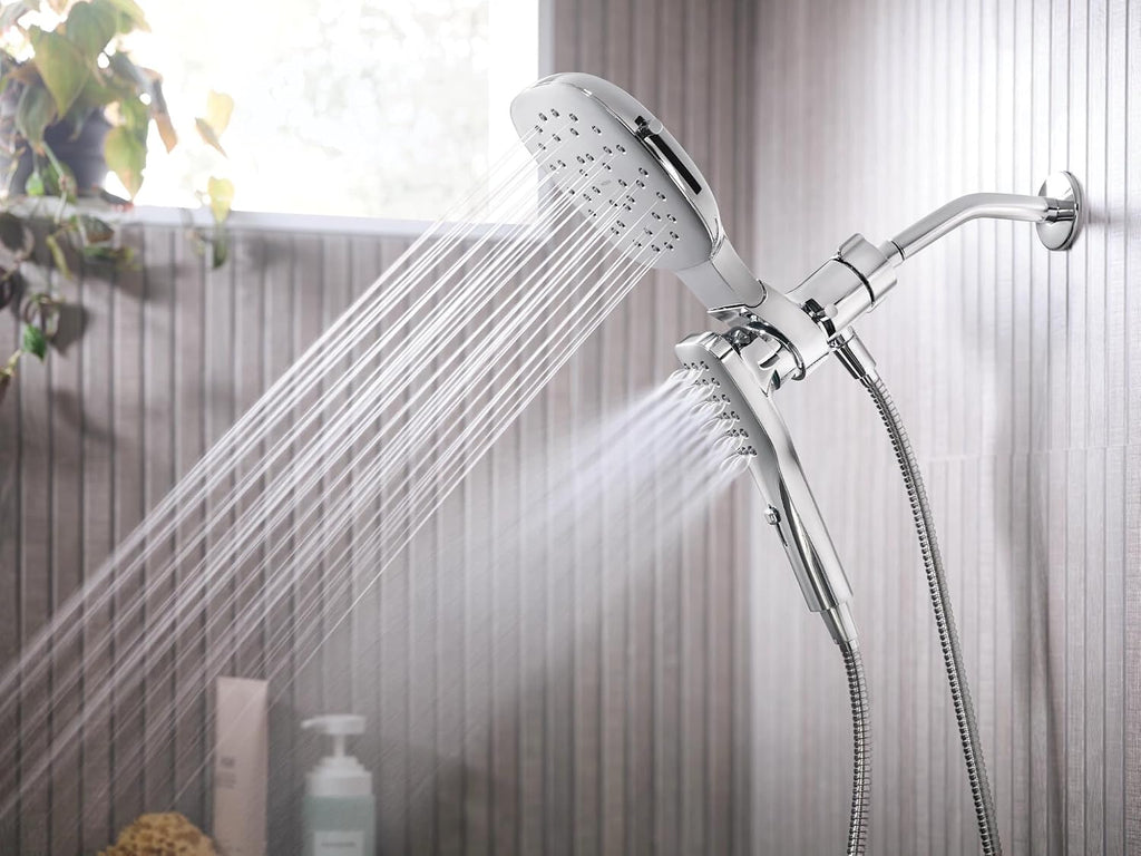 Moen Verso Eco-Performance Infiniti Dial Square Rain Shower Head with Detachable Hand Shower Combo, 7-Inch Spray Head, Chrome, 220C5EP