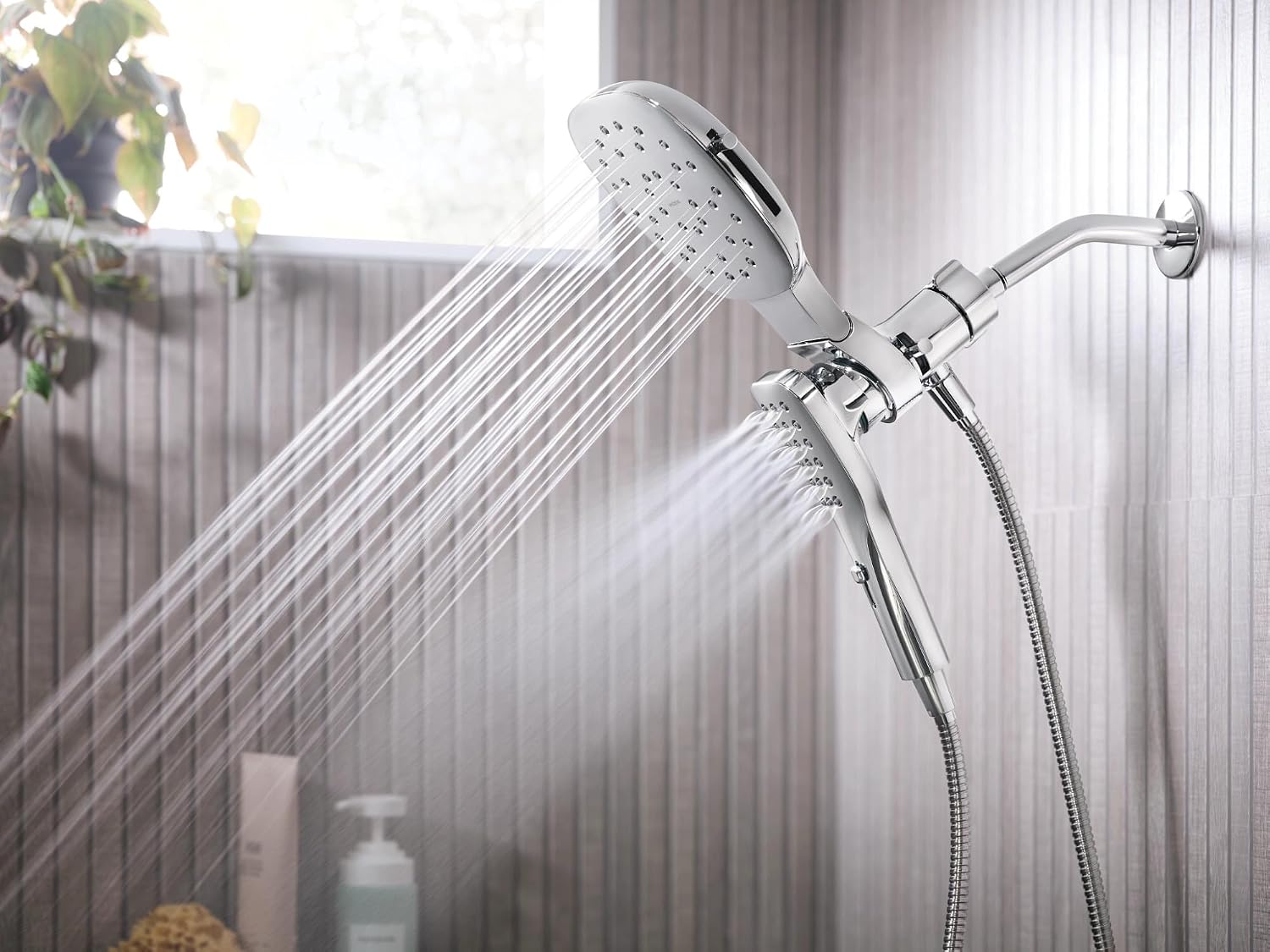Moen Verso Eco-Performance Infiniti Dial Square Rain Shower Head with Detachable Hand Shower Combo, 7-Inch Spray Head, Chrome, 220C5EP