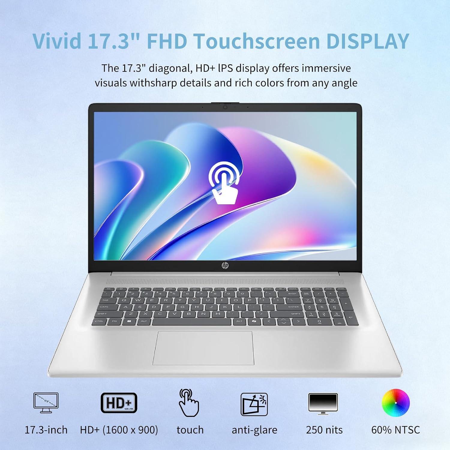 HP 17 Touchscreen Laptop Computer, 17.3' HD+ AntiGlare Display, Backlit Keyboard, Win11 Pro, AMD Ryzen 5 7430U, for Business & Student, Fast Charge, AI Copilot, w/Accessories, 16GB RAM,512GB SSD