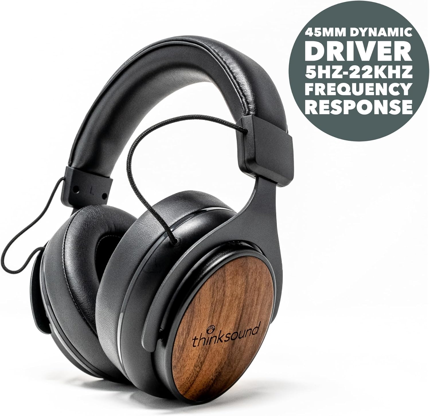 thinksound ov21- Wired Headphones - Over Ear Closed Back Pro Studio Monitor with Mic Professional Grade, Critically Acclaimed, with Detachable Corded Cable for Recording, DJ, Guitar, Music, Podcast