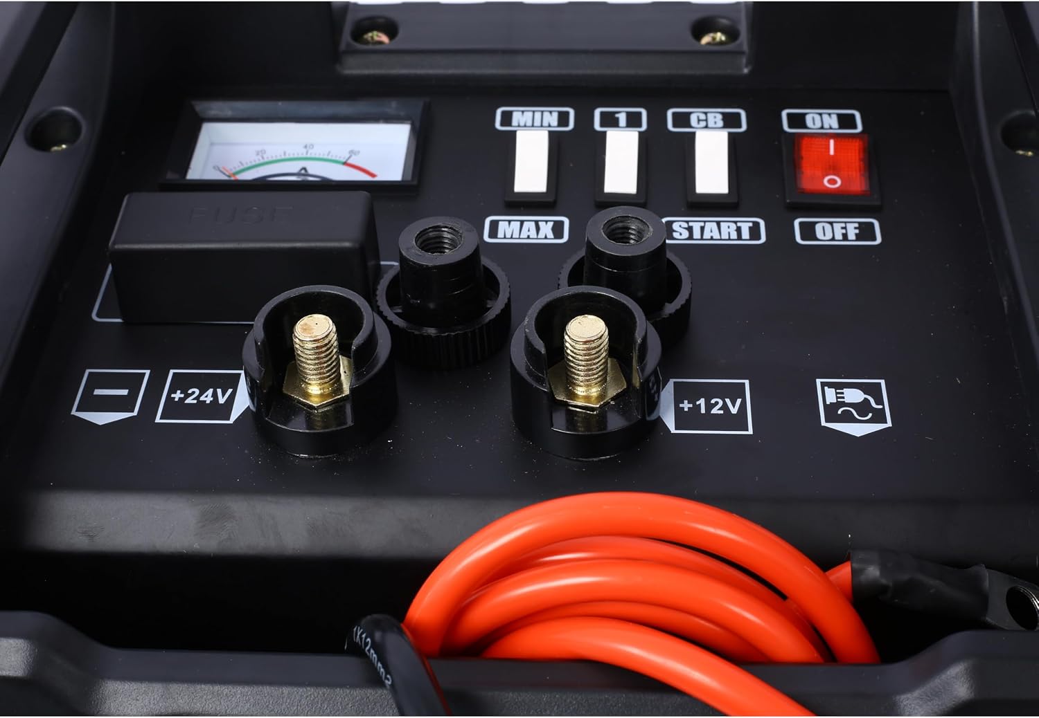 12V & 24V Wheeled Battery Charger Fully Automotive Battery Maintainer Jump Starter Dial Display Telescopic Handle