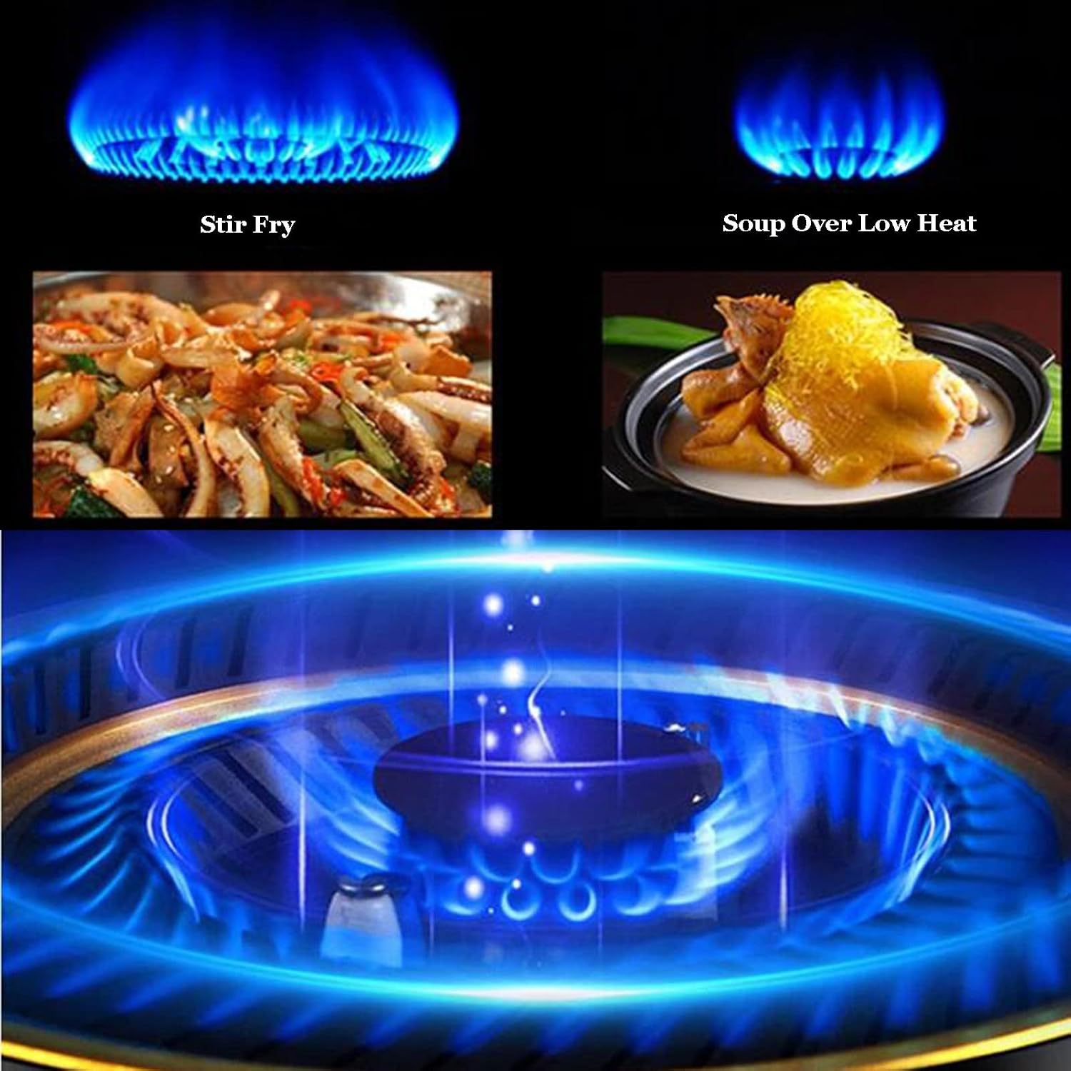 Gas Stove 2 Burners, Built-in Gas Cooktop, Tempered Glass Ignition Camping Dual Burner LPG/Natural Gas, 4.5kW/4.8kW (Size : NG)