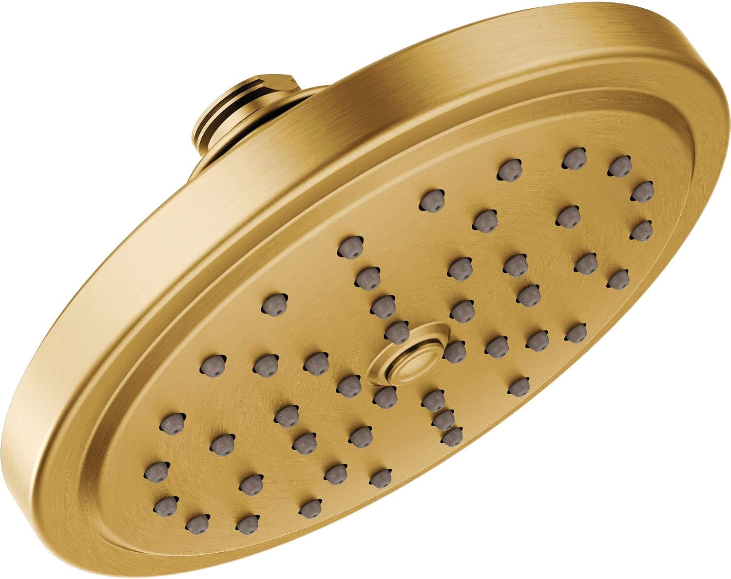 Moen S176EPBG Eco-Performance Single Function Round Shower Head with Immersion Rainshower Technology, 7-Inch, Brushed Gold
