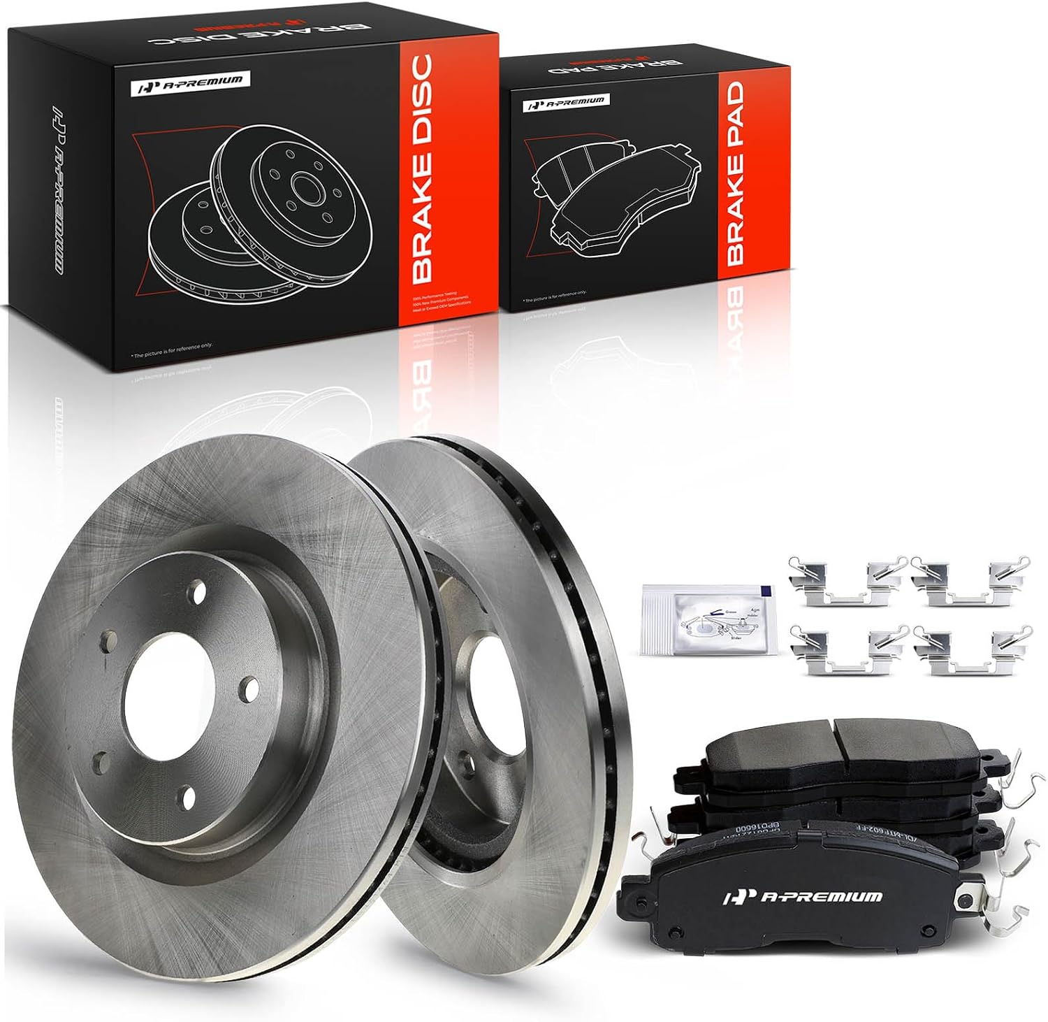 A-Premium 11.65 inch(295.91 mm) Front Vented Disc Brake Rotors + Ceramic Pads Kit Compatible with Select Nissan Models - Altima 2014 2015 2016 2017 2018 2019, 6-PC Set