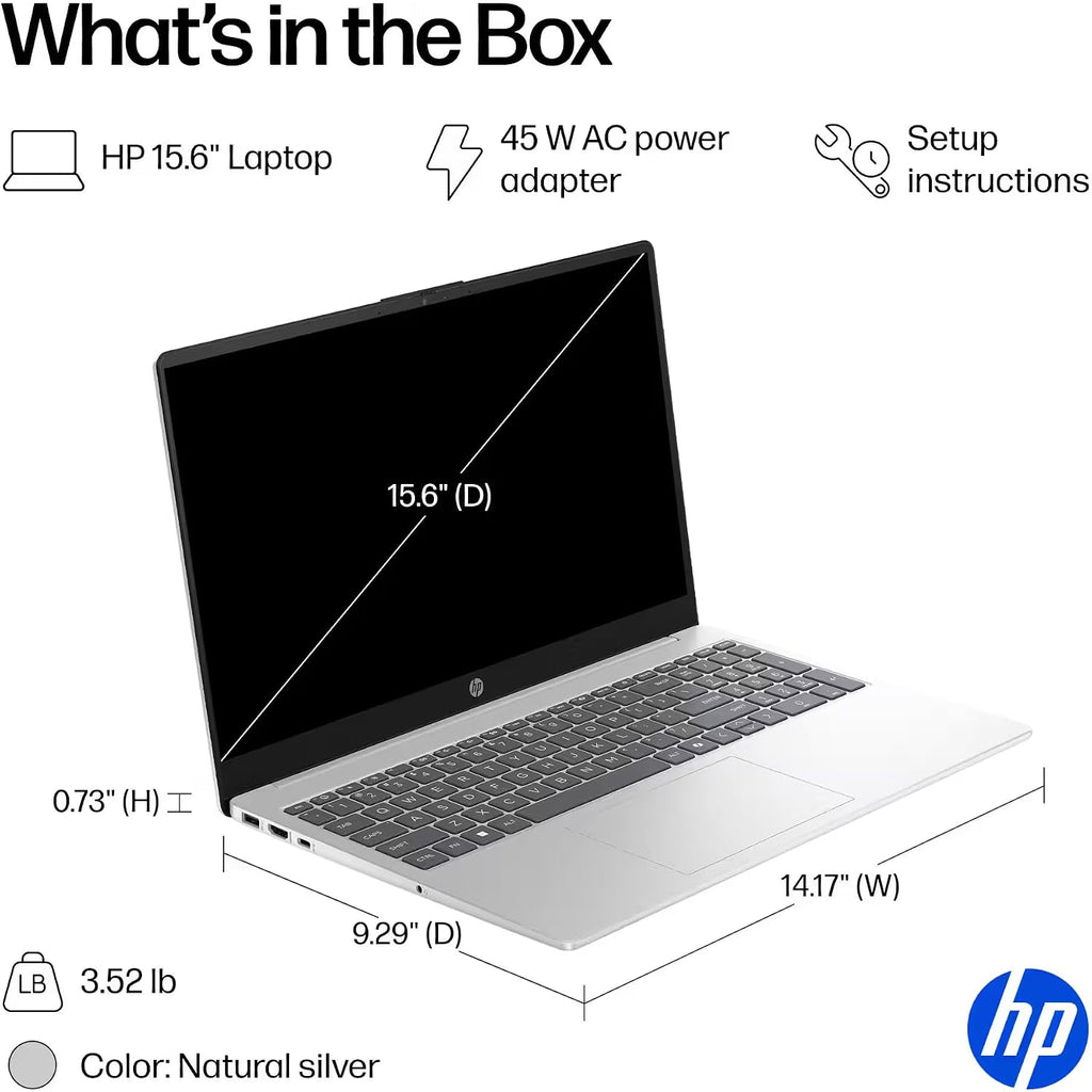 HP 15.6' FHD Laptop, Windows 11 Pro, Free Lifetime MS Office • Copilot AI, Intel 8 Core i3-N305, 32GB RAM, 1TB SSD, for Business, Home, Student, 10-Key Num Pad, 8-in-1 HUB & USB Flash Drive