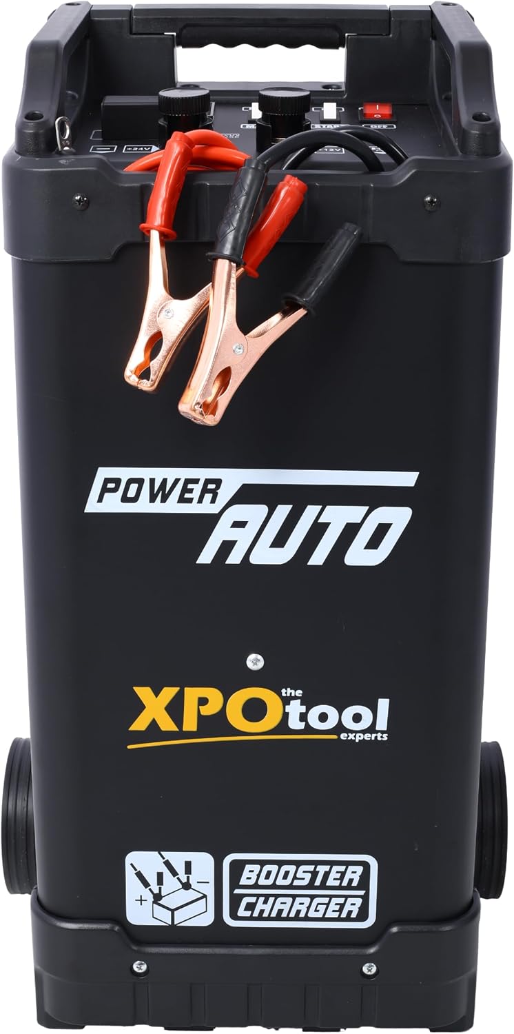 12V & 24V Wheeled Battery Charger Fully Automotive Battery Maintainer Jump Starter Dial Display Telescopic Handle