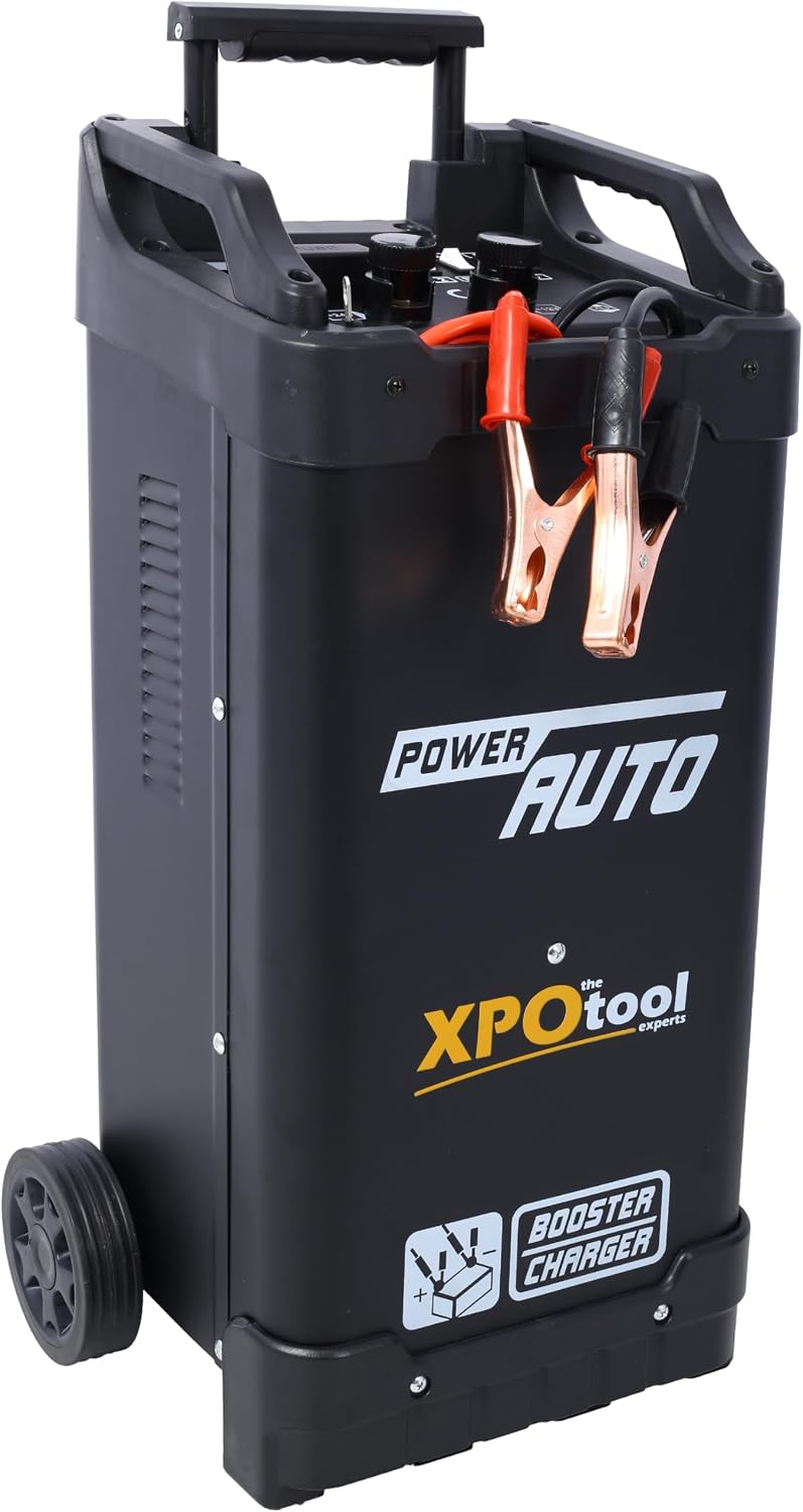 12V & 24V Wheeled Battery Charger Fully Automotive Battery Maintainer Jump Starter Dial Display Telescopic Handle