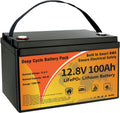 12V 100Ah LiFePO4 Battery, Lithium Battery Group 31 Smart 100A BMS, 15000+ Deep Cycles 10-Year Lifespan Low Temp Protection Lightweight Batteries for Trolling Motor, RVs, Boat, Marine, Yacht, Off-Grid