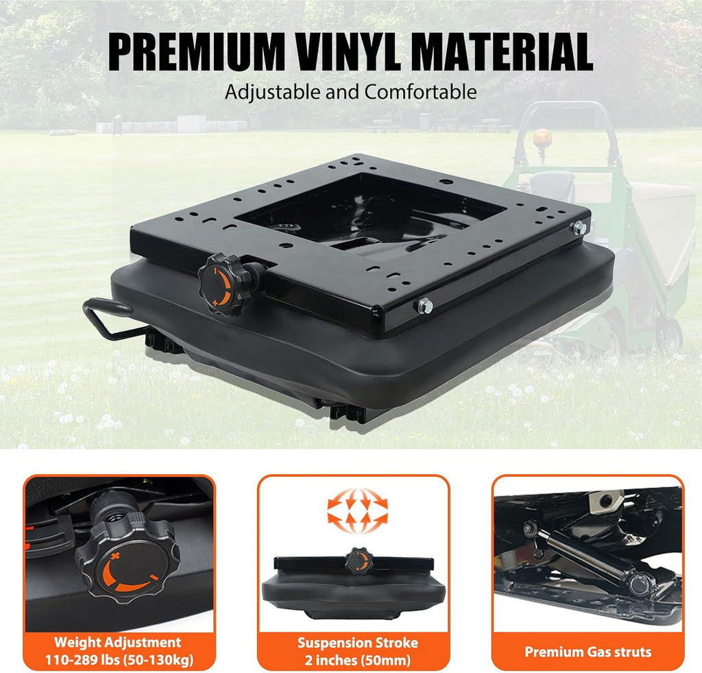 Suspension Kit with Slider Track for Zero Turn Lawn Mower Tractor Forklift, Compatible with Most Aftermarket Seats - Same Day Shipping