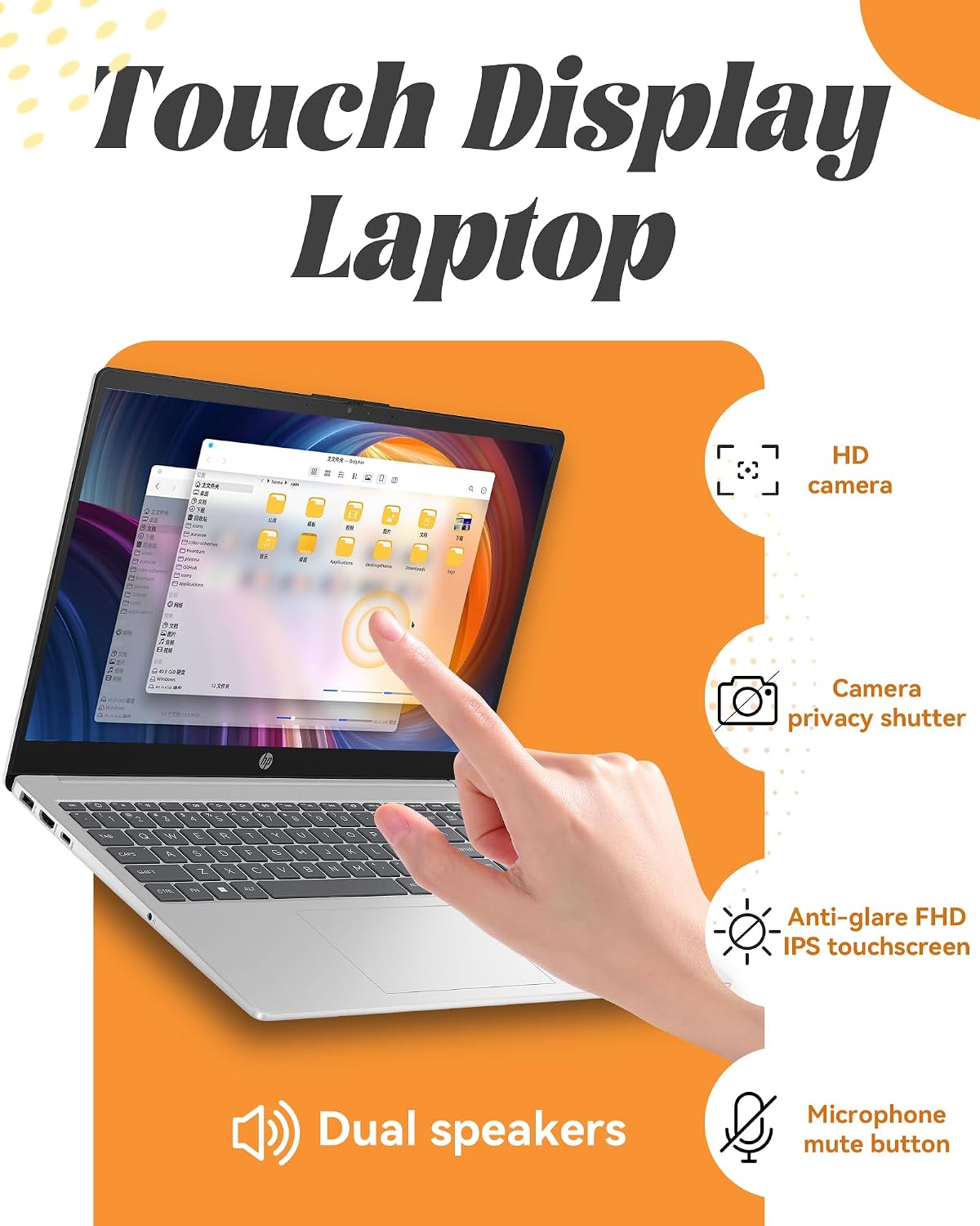 HP 2025 Updated 15.6 inch Touchscreen Business laptops, Powerful AMD Ryzen 7 7730U (8 cores), Copilot Key, Wi-Fi 6, Numeric Keyboard, Windows 11 Pro, SXK Accessories (64GB RAM, 2TB SSD)