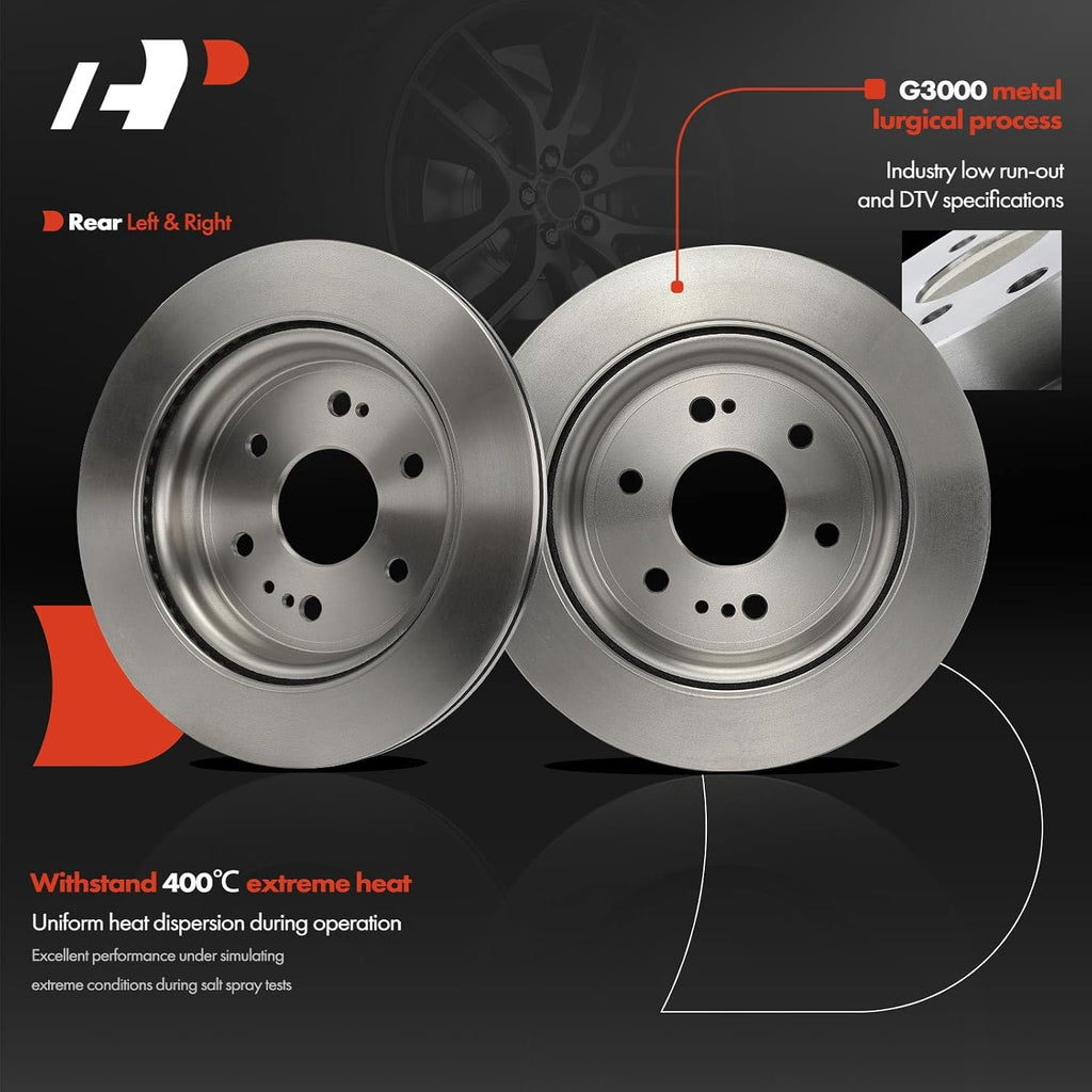 A-Premium Front and Rear Vented Disc Brake Rotors + Ceramic Pads Kit Compatible with Select Chevy, GMC & Cadillac Models - Silverado 1500 LTD, Tahoe, Suburban, Sierra 1500, Yukon, Escalade, 12-PC Set