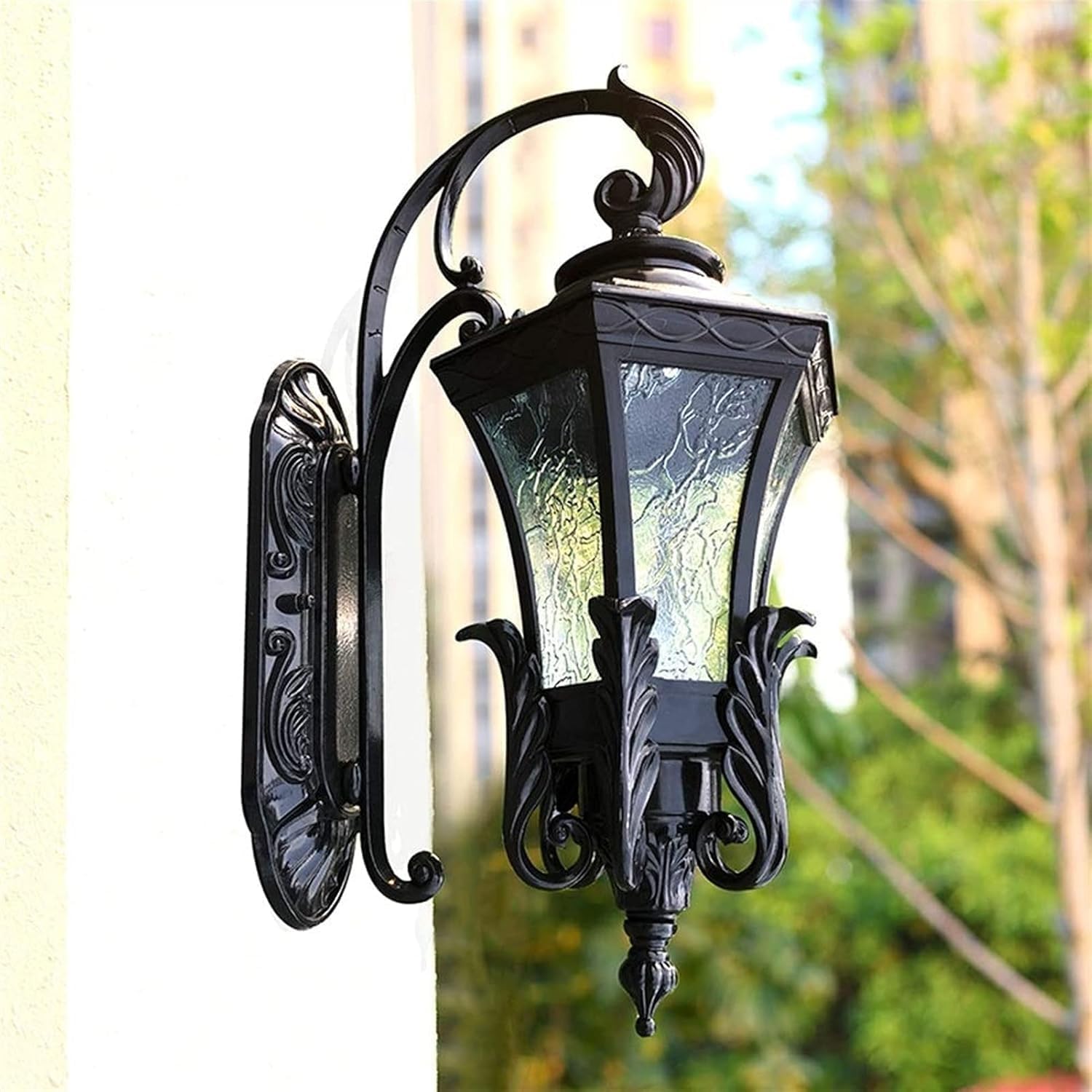 European Wall Light Outdoor Black Wrought Iron E27 Retro Industrial Wall Mounted Lantern, Wall Light Lighting Fixtures Indoor Chandelier,