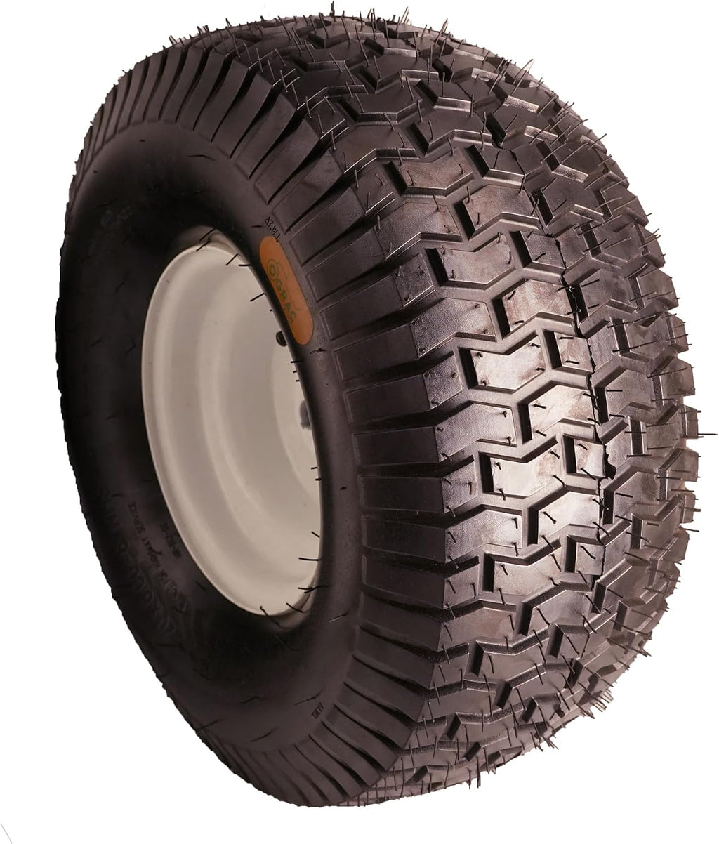 20x8.00-8 Lawn Mower Tire and Wheel Tubeless with 3/4 Bushing, 3.5'Offset Hub and 3 1/16' Keyway 20x8x8 Lawn Mower Tire with Rim for Tractor Rear, Turf Tread 20 inch Wheels, 800 lbs Weight Capacity
