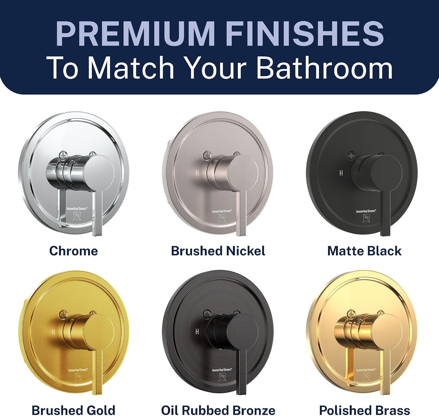 HammerHead Showers Solid Metal Single-Handle Trim Kit with Rough-In Shower Valve, Volume and Temperature Control, Pressure Balance, Oil Rubbed Bronze