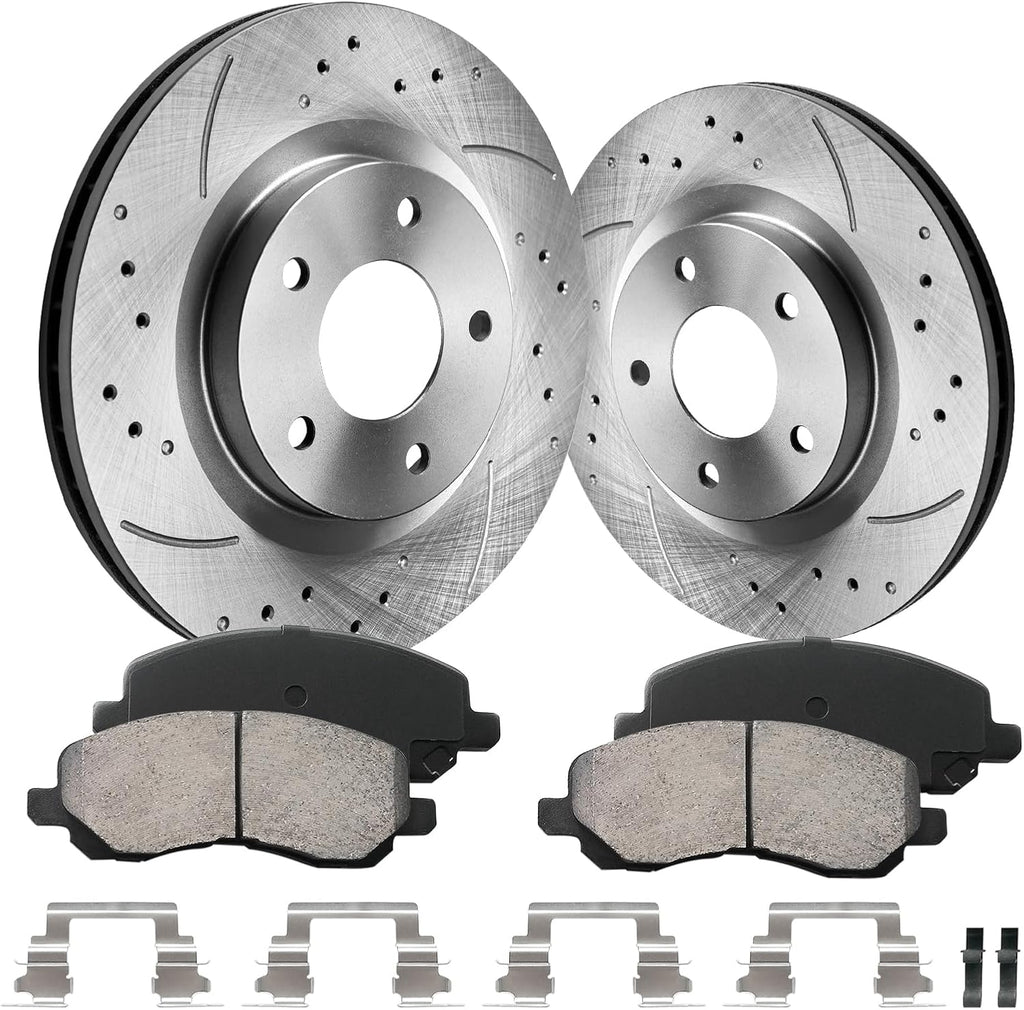 Front Brake Kit, Brake Rotors and Brake Pads Compatible with 2007-2017 Jeep Patriot/Compass, 2011-2023 Mits- Outlander Sport|Automotive Replacement Brake Kit|294mm(11.6in)|Front Rotors