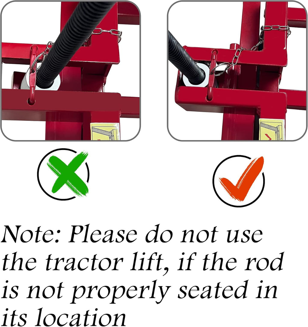 Lawn Mower Lift Jack, 890 Lbs Weight Capacity, Riding Lawnmower Lift for Garden Tractors and Lawn Mowers, Tractor Side Lift with Manual Handle & Power Tool Extension Handle