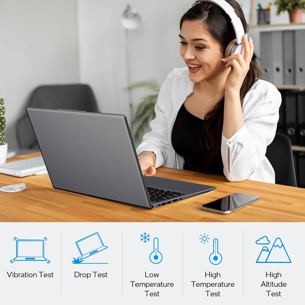 BiTECOOL 15.6' - N5095 Quad-Core, 16GB RAM 512GB SSD, FHD IPS Display, Dual-Band WiFi 2.4/5GHz, Bluetooth 4.2, Backlit Keyboard & Fingerprint