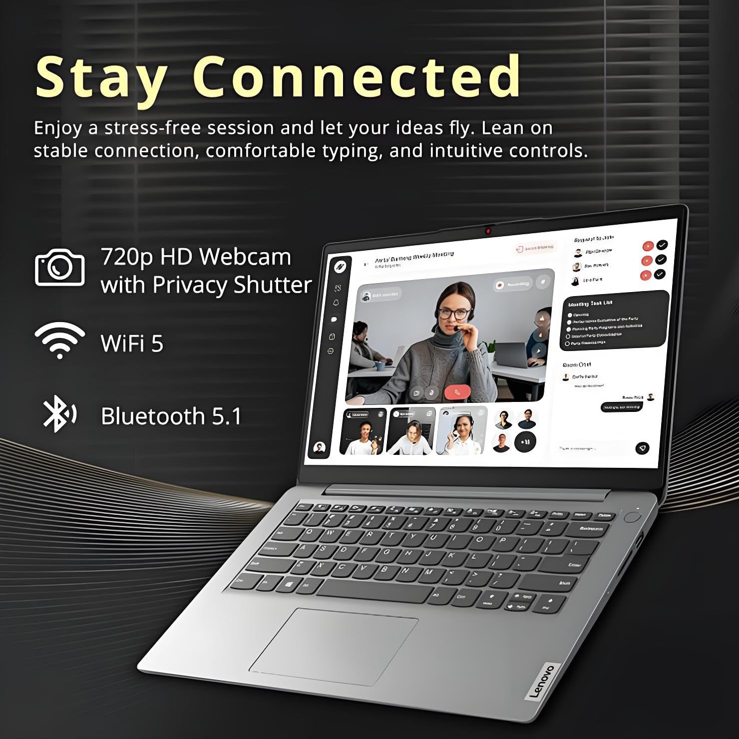 Lenovo IdeaPad Laptop with Microsoft Office for Students, Intel High Performance CPU, 12GB RAM, 512GB SSD, SD-Card Reader, WiFi 6, Windows 11 S, 8 in 1 Hub,Type C RJ45 Cable