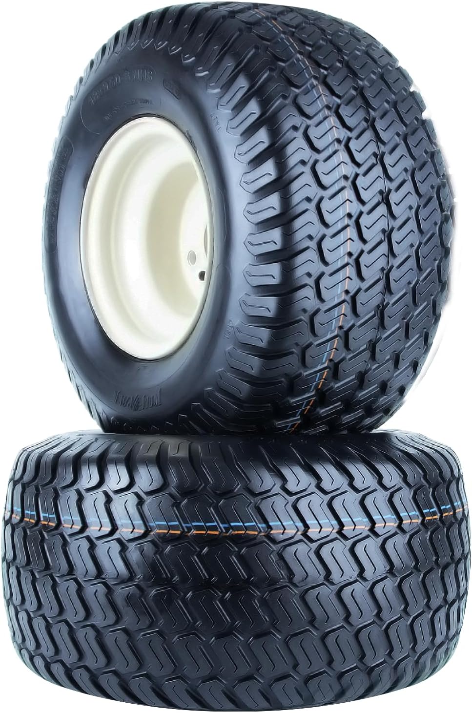 18x9.50-8 Lawn Mower Tire and Wheel Assembly,18x9.50-8 Riding Lawn Mower Tire with Rim, 4 Lug 8'x 7' Wheel, 2.52 Central Hole, 4Ply,1040lbs, Set of 2