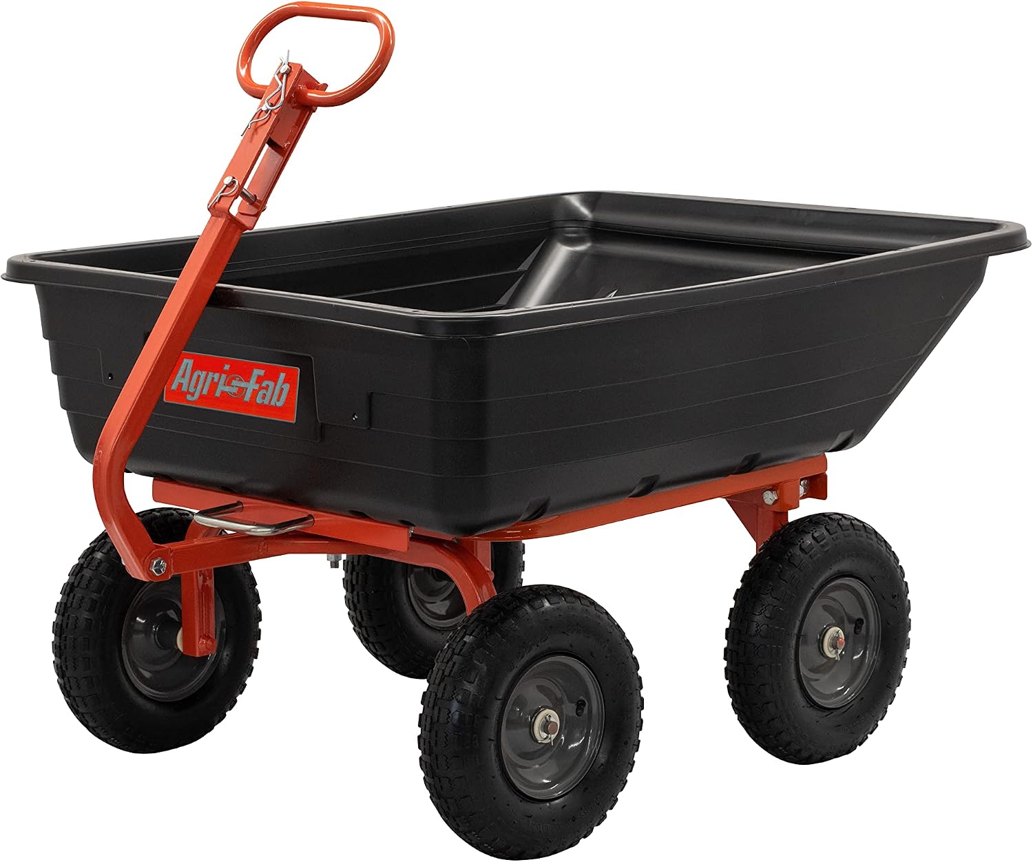 Agri-Fab 45-0594 4-Wheel Poly Convertible Pull/Tow Garden Dump Cart 1,200lb Tow Capacity Black