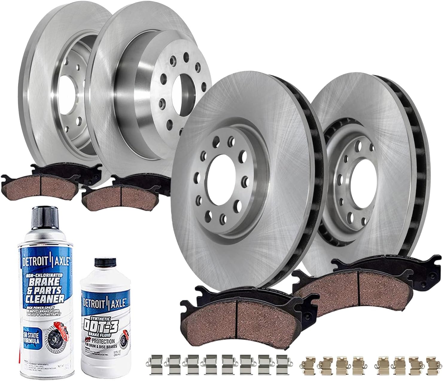 Detroit Axle - Brake Kit for Jeep 2018 2019 2020 2021 2022 2023 Wrangler, Disc Brakes Rotors Ceramic Brake Pads Replacement : 12.99' inch Front and 13.46' inch Rear Rotor