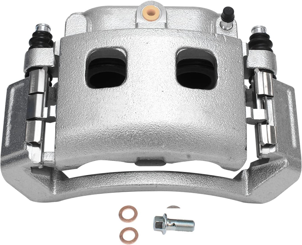 Detroit Axle - Front Brake Kit for 2002-2005 Dodge Ram 1500 2005-2006 Durango Disc Caliper w/Bracket Ceramic Pads w/Hardware Replacement