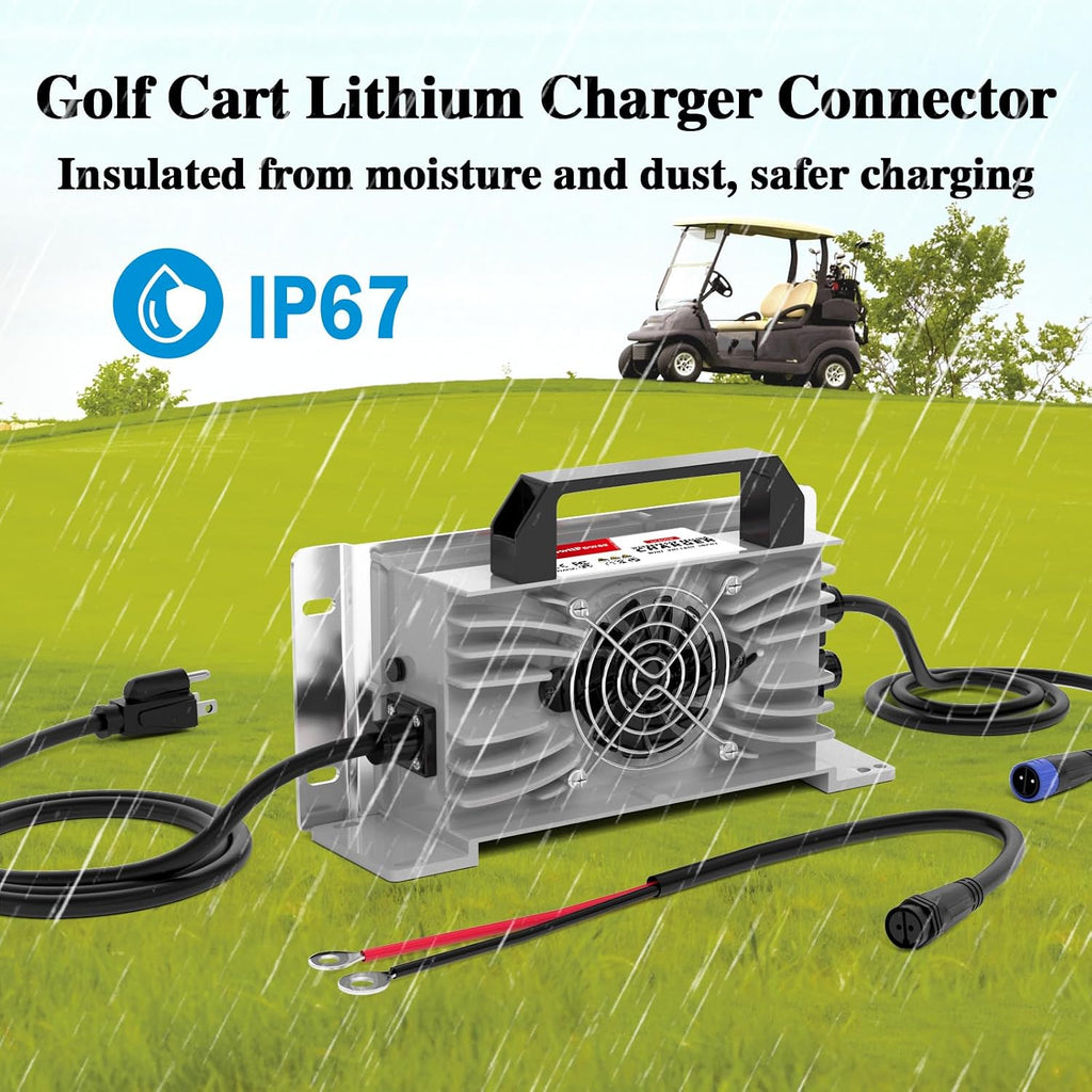 48V 166Ah Golf Cart LiFePO4 Battery with Charger&Monitor, 8499Wh Lithium Battery with 200A BMS, Up to 10000+ Rechargeable Cycles, Perfect for Golf Cart, Solar Power Storage (48V*166Ah)