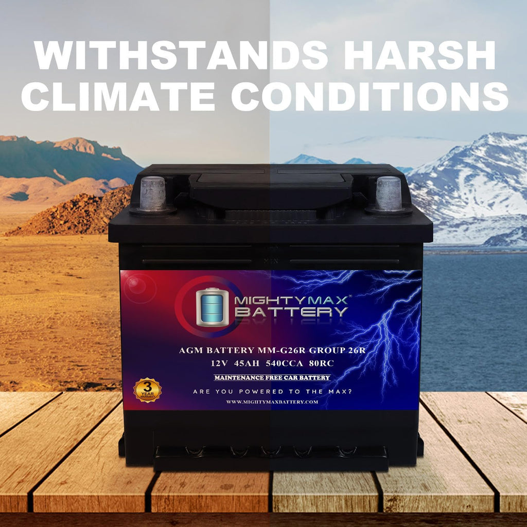 Mighty Max Battery MM-G26R BCI Group 26R 12V 45AH, 80RC, 540 CCA, Rechargeable SLA AGM Battery