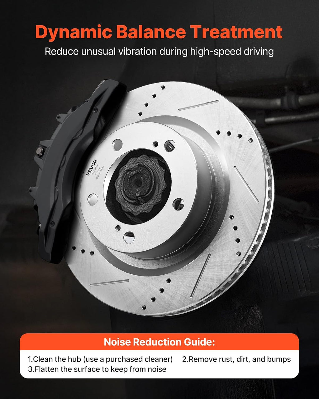 VEVOR Brake Pads and Rotors Kit Front and Rear, Compatible with 2007-2021 Toyota Tundra (5 Lug Models), 2008-2021 Toyota Sequoia, Drilled and Slotted Brake Rotors Ceramic Brake Pads Replacement Kit
