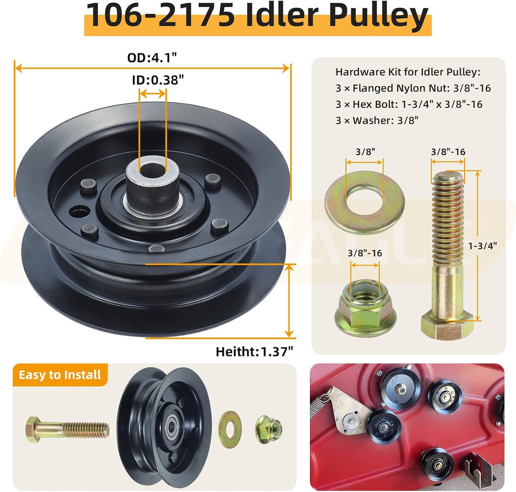 SS5000 Deck Rebuild Kit for Toro MX5060 MX5000 MX5050 SS5060 SW5000 MX5050 Mowers Includes Toro 139-3214 Spindle Assembly 125-5575 Pulley 115-5059-03 Blade 132-9420 Idler Pulley 1/2x142 Belt