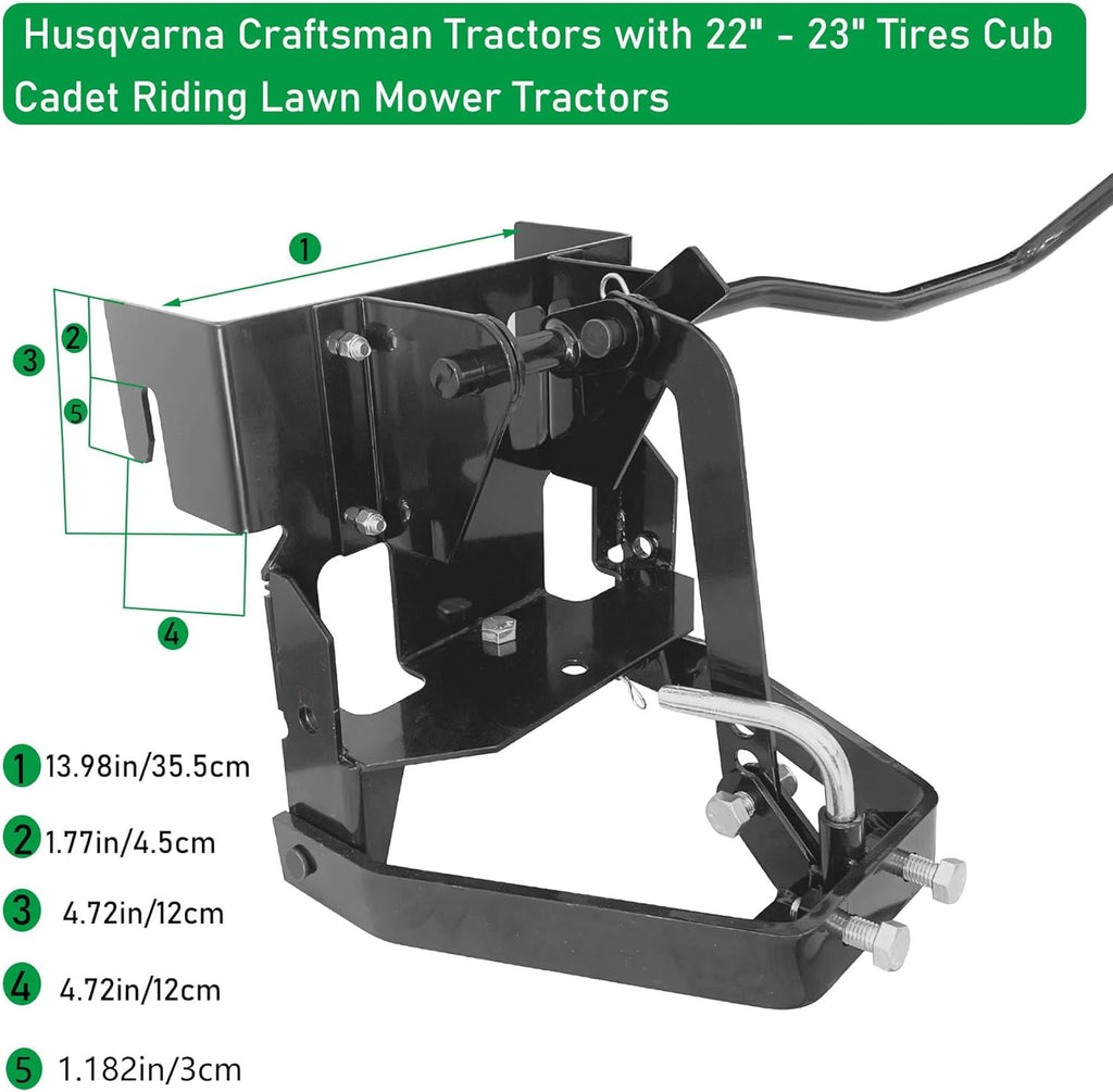 585607901 Garden Tractor Sleeve Hitch Attachment Rear Mount Compatible with Husqvarna Craftsman T200 T300 Series for with 23' Or Larger Rear Tires Cub Cadet Riding Lawn Mower Tractors