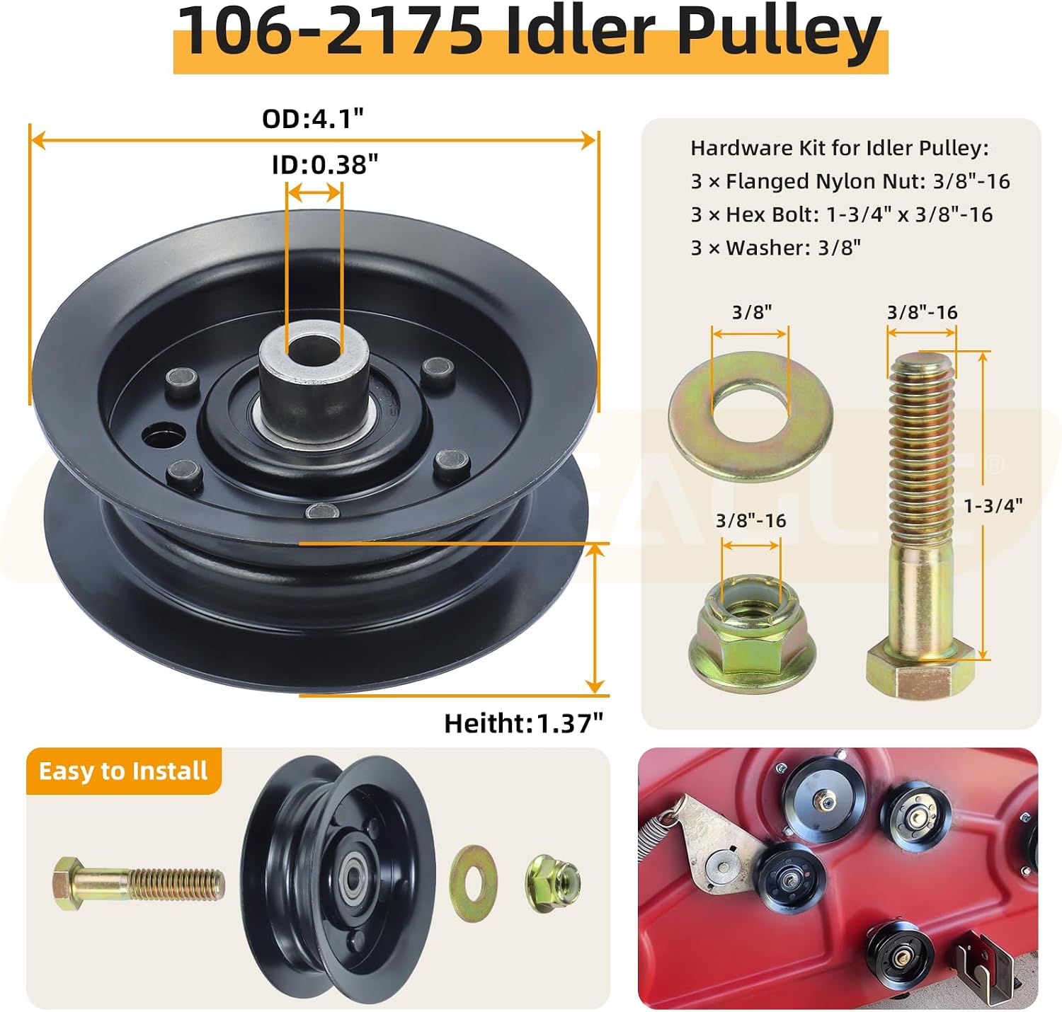 SS5000 Deck Rebuild Kit for Toro MX5060 MX5000 MX5050 SS5060 Mowers Includes 139-3214 Spindle Assembly 125-5575 Pulley 115-5059-03 Blades 132-9420 Idler Pulley 116-9981 Wheels 1/2x142 Belt