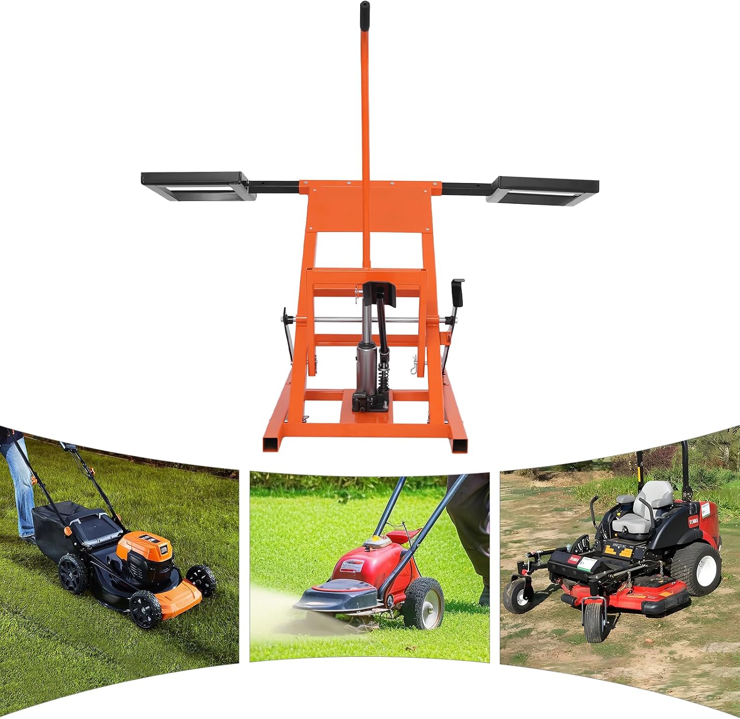 Riding Lawn Mower Lift 500lbs Hydraulic Cylinder Lift Jack for Tractors, ATVs, Lawn Mower Lift for Maintenance/Repair, Telescopic Maintenance Jack Lifting Platform, 44.45-61cm | US Stock