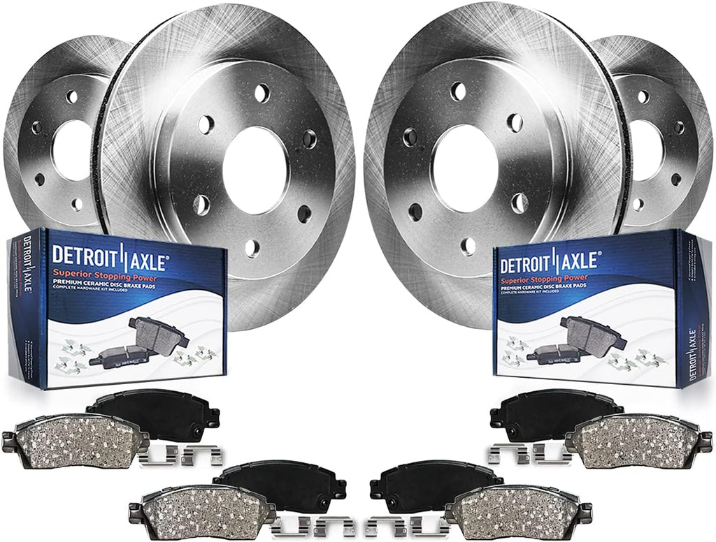 Detroit Axle - Brake Kit for Ford 2010-2011 F-150 [6 Lug] 13.78' inch Front and 13.66' inch Rear Disc Brake Rotors Ceramic Brakes Pads with Hardware Replacement