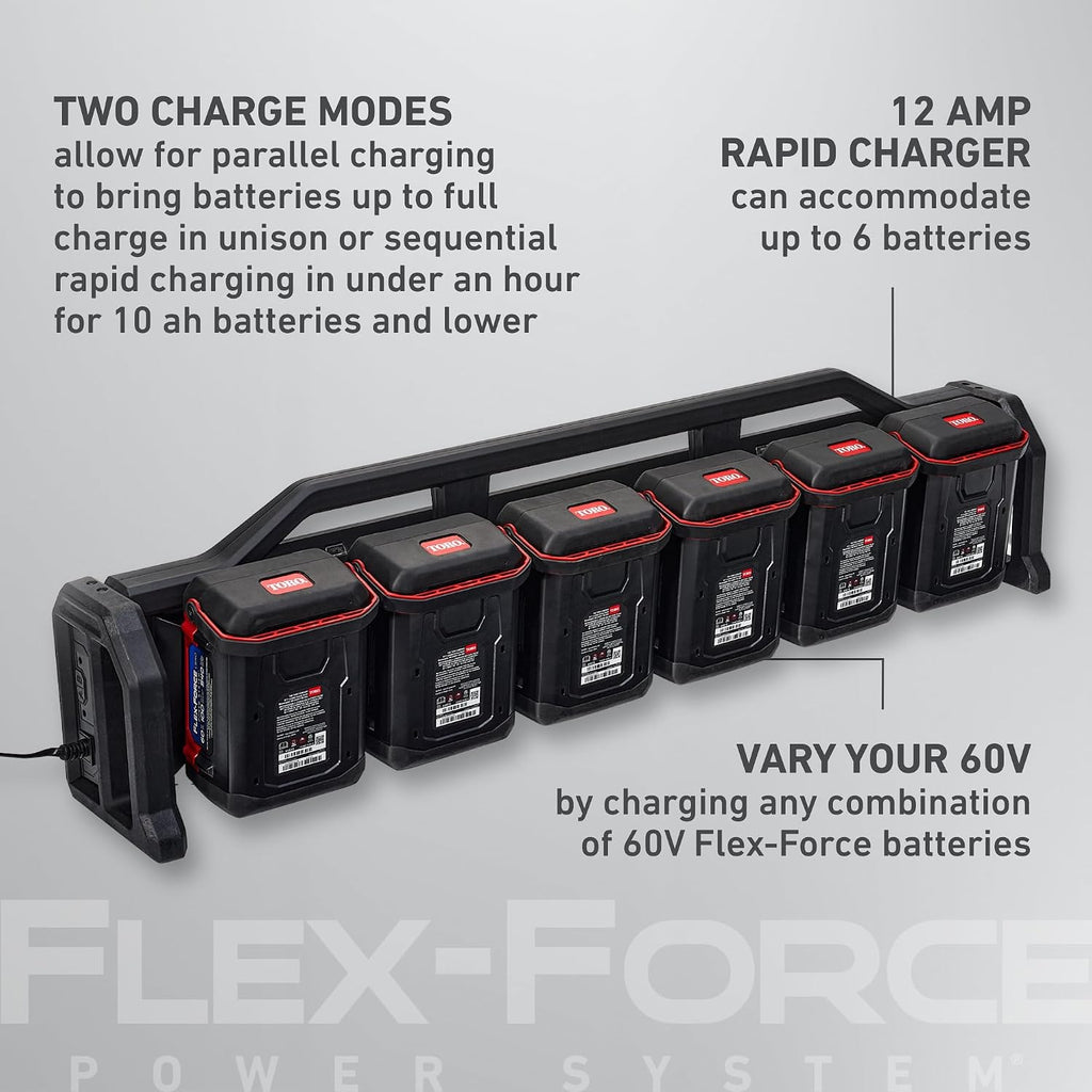Toro 60V MAX* Flex-Force 12 Amp 6-Pod Li-Ion Charger