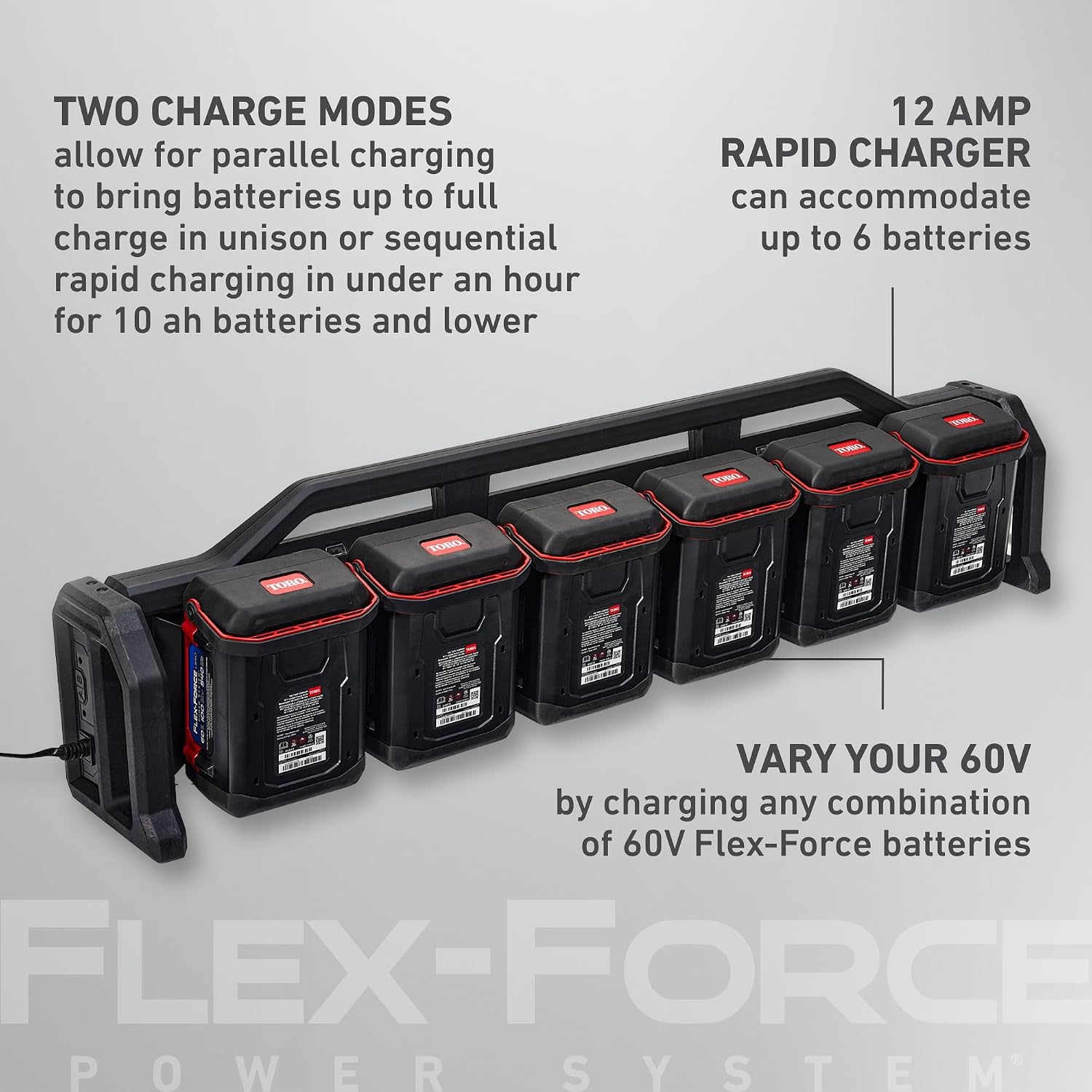 Toro 60V MAX* Flex-Force 12 Amp 6-Pod Li-Ion Charger