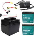2pcs 6-DZF-20 6-DMF-20 6-DZM-20 12V 20AH Sealed Lead-Acid Battery Rechargeable & Battery Box for 24V Mobility Scooter Dirt Bike Lawn Mower Motorcycle ATV Quad Golf Cart Go Kart Wheelchair